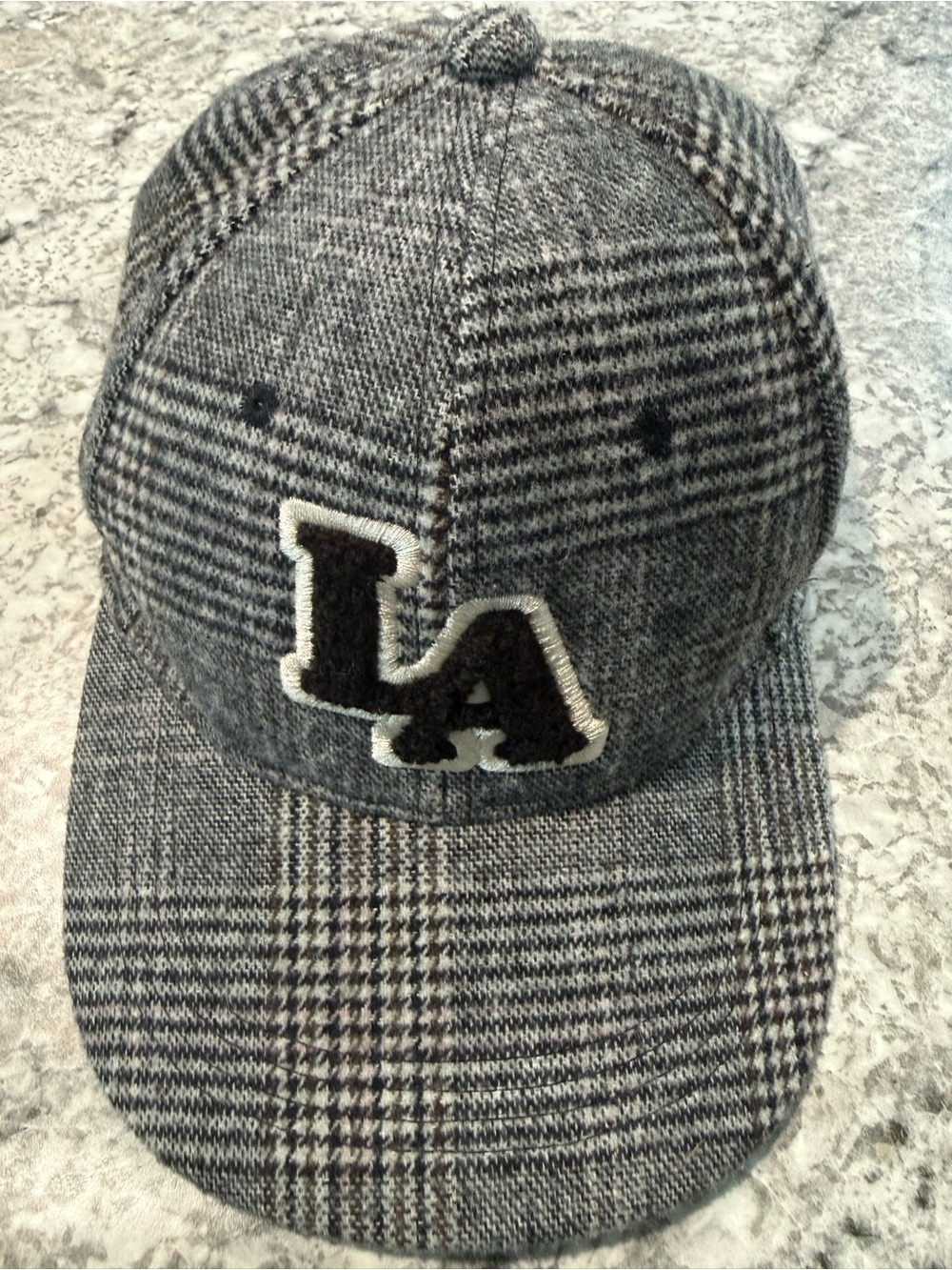 DSW Black/Brown/Creme Plaid LA Baseball Cap
